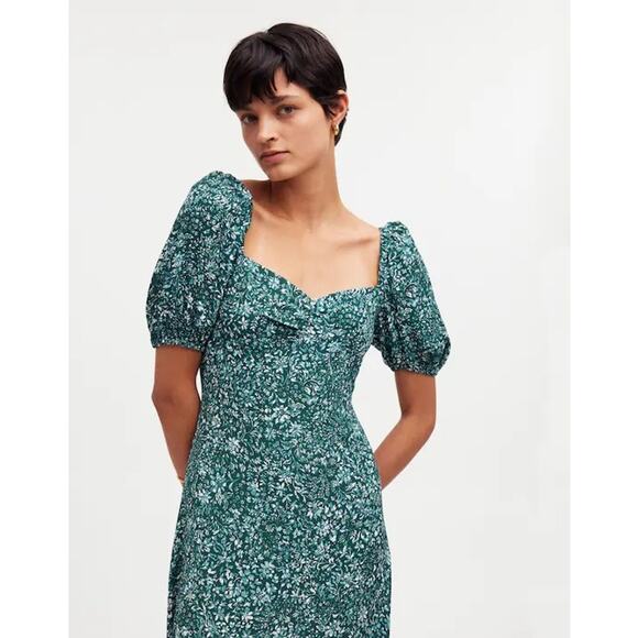 Madewell Puff-Sleeve Sweetheart Midi Dress in Floral - Picture 2 of 10